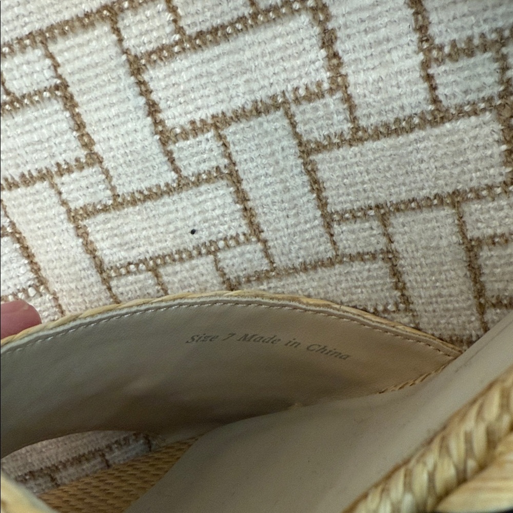 Dolce Vita Natural Straw Platform Wedge Sandals - Picture 6 of 6